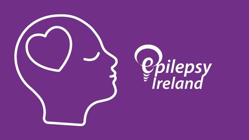 Heart in person's brain depicting peaceful thoughts and Epilepsy Ireland logo