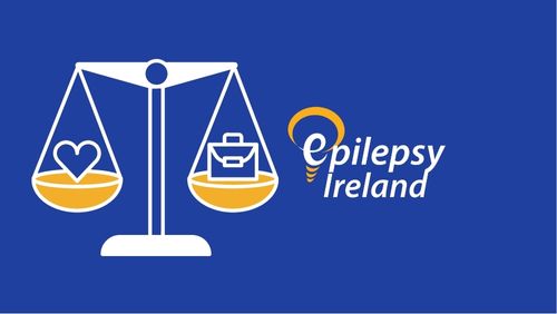 Scales depicting life balance and Epilepsy Ireland logo