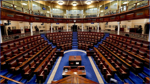 Empty Dáil Eireann Chamber