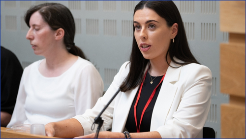 Aoife speaking at Oireachtas Briefing