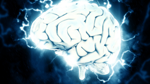 brain showing electrical activity depicting a seizure