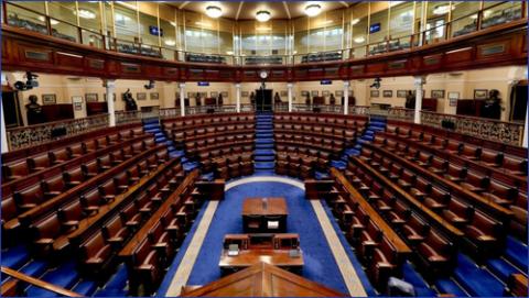 Empty Dáil Eireann Chamber