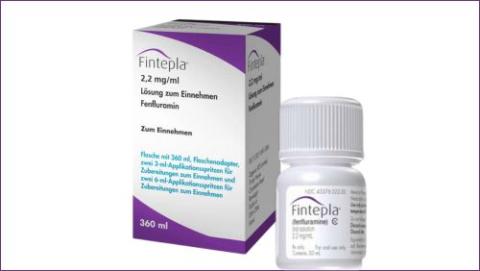 Packaging and bottle of the medication Fintepla 