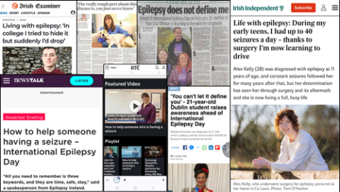 Collage of media coverage from International Epilepsy Day 2025