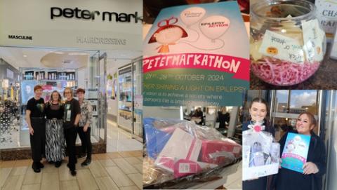 Images of Peter Mark salons supporting Epilepsy Ireland