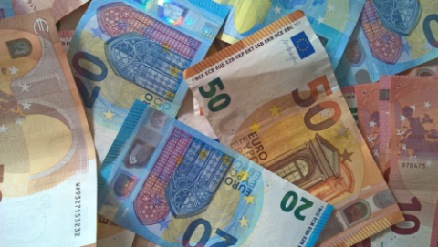 Photo of lots of twenty and fifty euro notes